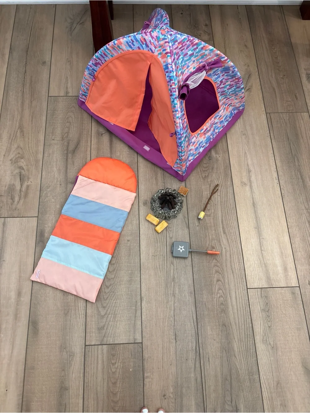 American girl Kids Colorblock Sleepover Play Tent and Sleeping Bag Set -